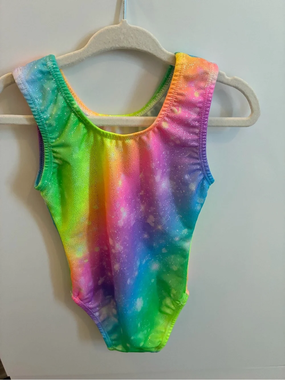 Set of 2 Kids Leotards - Rainbow & Star Print - Long Sleeve,Sleeveless- 110 (4T)